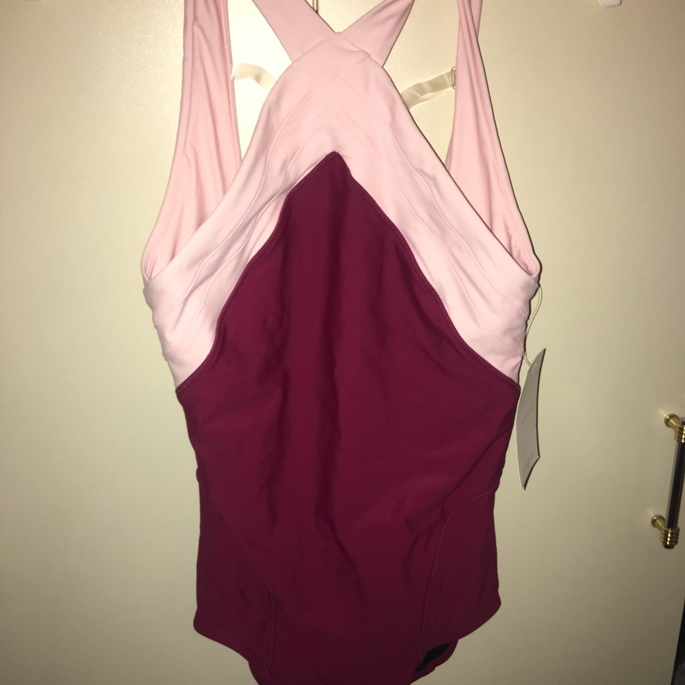 Burgundy & Light Pink, Capezio Leo. Adult S. NWT.